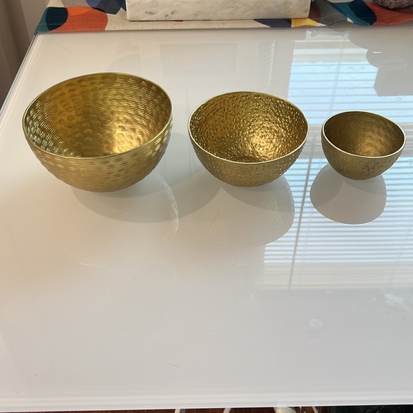 CB2 Other - Gold CB2 metal zen serving bowls new with tags set